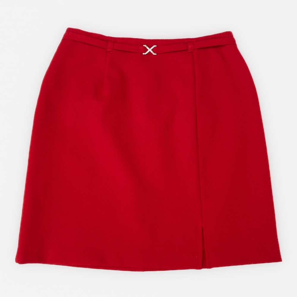 Red Vintage 1990's Fancy tweed high waisted short Miniskirt